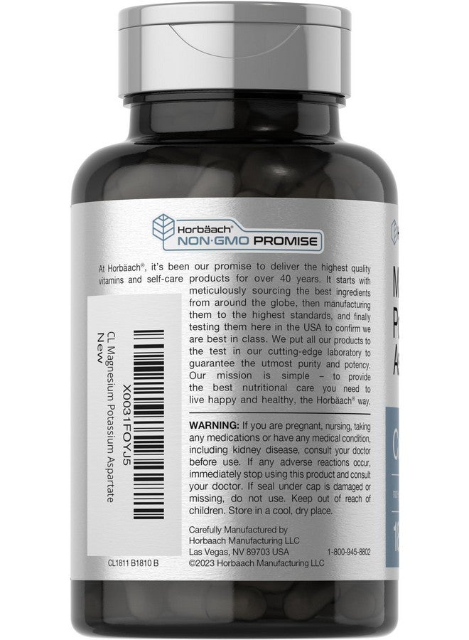 Horbäach Magnesium Potassium Aspartate Complex | 180 Capsules | Non-GMO and Gluten Free Formula - Image 3