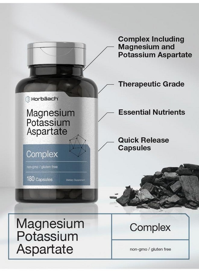 Horbäach Magnesium Potassium Aspartate Complex | 180 Capsules | Non-GMO and Gluten Free Formula - Image 4