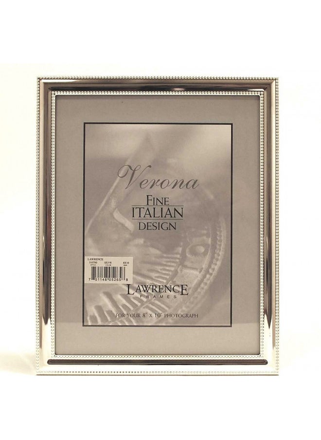 Lawrence Frames Lawrence Frames 510780 Metal Picture Frame Silver-Plate with Delicate Beading, 8 by 10-Inch 