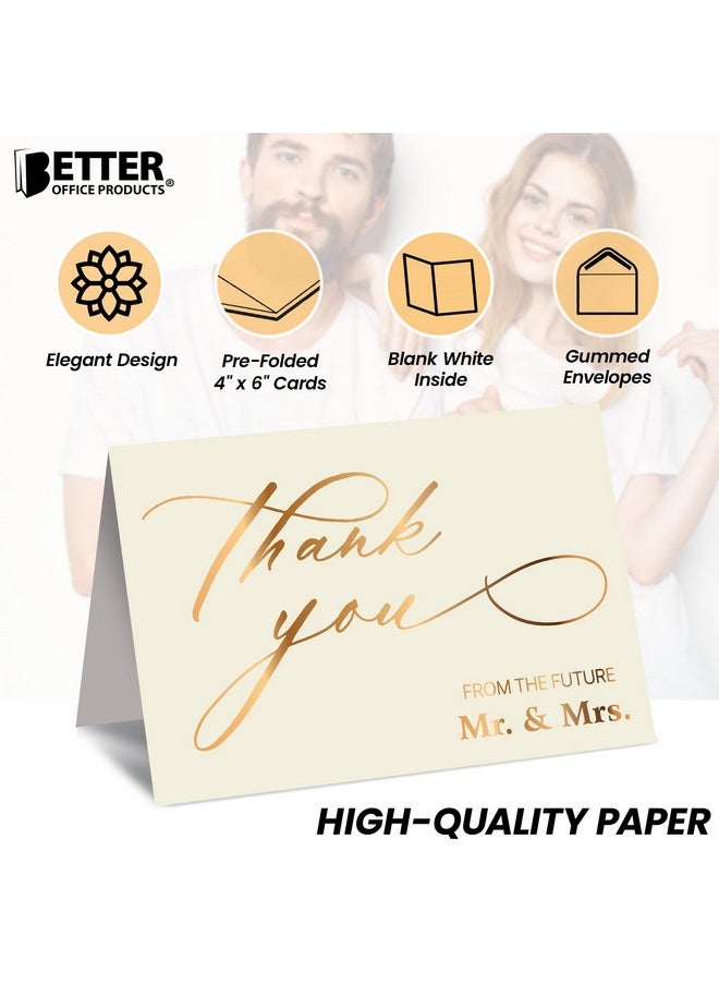 50 Pack Wedding Engagement Thank You Cards In Metallic Gold With Envelopes 4 X 6 Inch Wedding Shower Thank You From The Future Mr And Mrs Blank Cards 50 Count Boxed Set - pzsku/ZA45EEEFB99EFE448C324Z/45/_/1707978046/fa053eb5-d19f-44ee-af71-7308f7a81c91