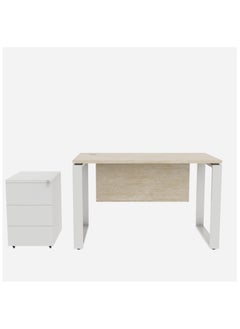 RIGID Single Seater Workstation Desk with Pedestal Grey 75x120x60cm  - Image 2