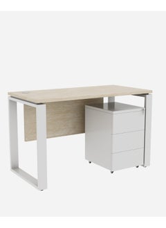 RIGID Single Seater Workstation Desk with Pedestal Grey 75x120x60cm  - Image 3