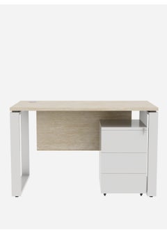 RIGID Single Seater Workstation Desk with Pedestal Grey 75x120x60cm  - Image 4