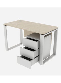 RIGID Single Seater Workstation Desk with Pedestal Grey 75x120x60cm  - Image 5