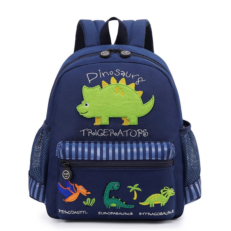 willikiva Cute Zoo Little 3d Backpack Kids Backpack for Boys and Girls Toddler Backpack Waterproof Preschool(Deep Blue Dinosaur) - Image 1