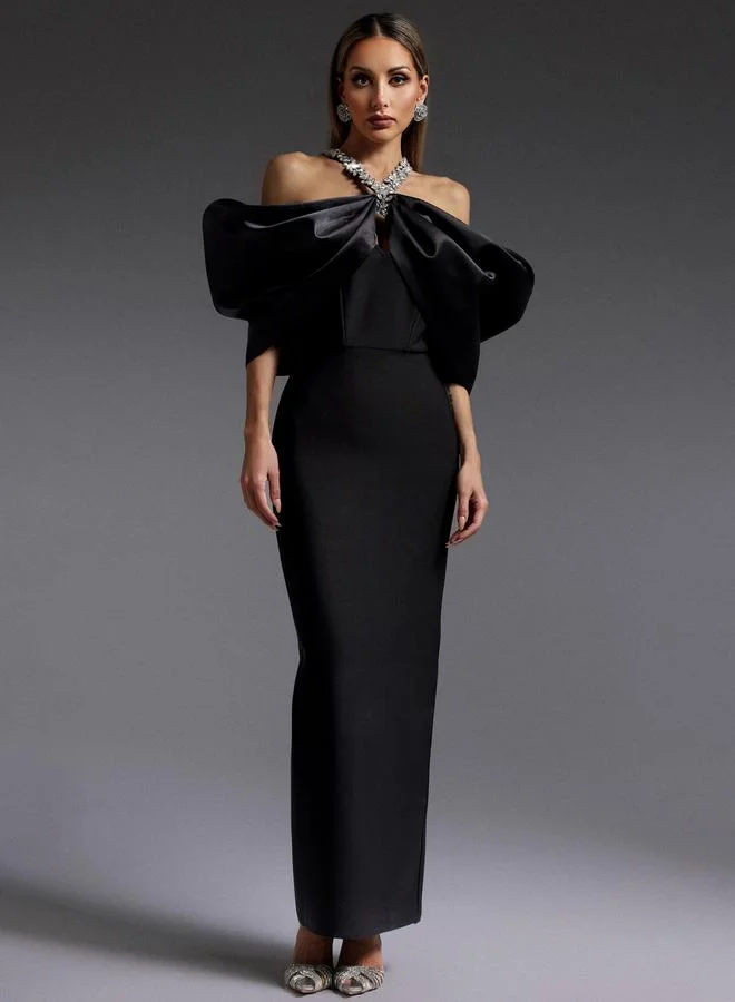 Take Two Women Black Halter Neck Bodycon Maxi Dress