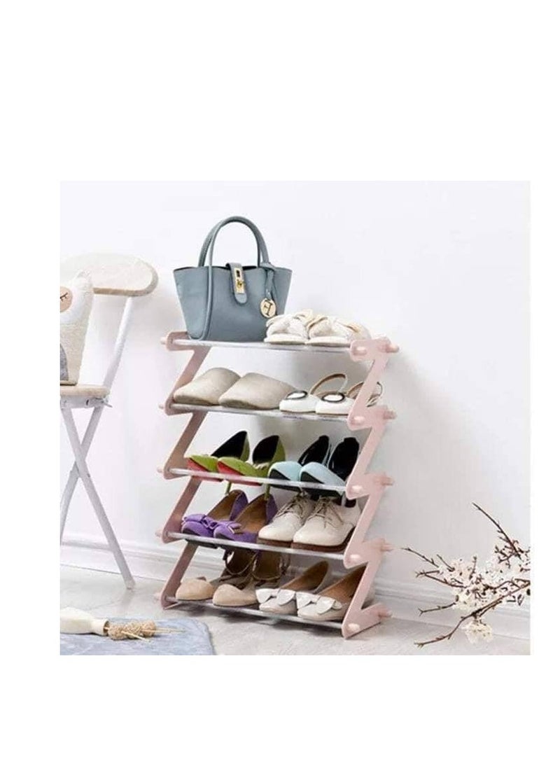 5 Tier Expandable Slim Shoe Racks for Narrow Space Shoe Storage Units Closet Wardrobe for Entryway Organizer Colorful -5 Modern 3 ABS Multicolor - Image 3