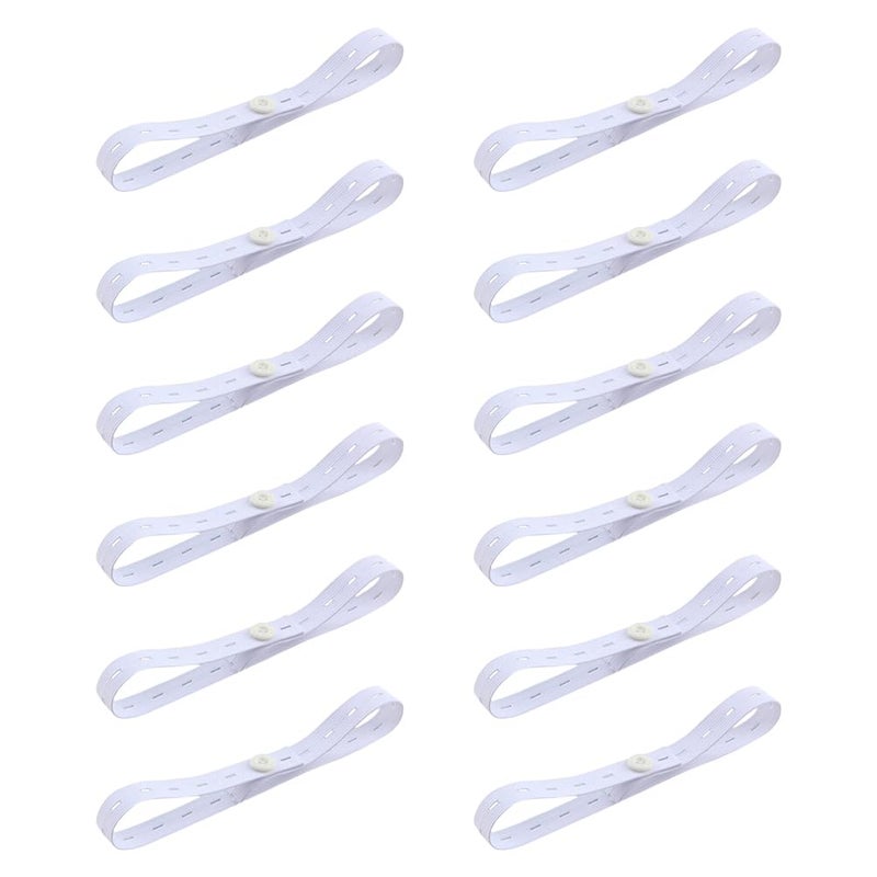 Healifty 12pcs Diaper Button Newborn Belt Buckle Kids Belts Buckle Belt Children Diaper Fastener Diaper Fasten Buckle Elastic Adjustable Toddler White Bracket Cloth Diaper - Image 1