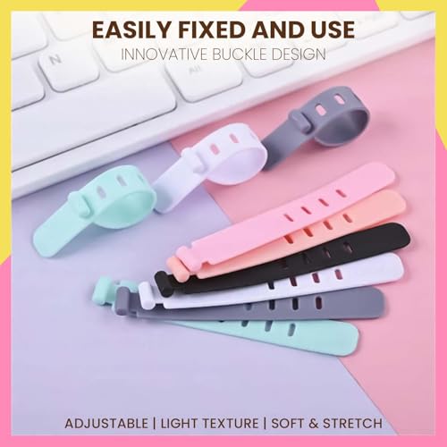 Homeaura Adjustable Cord Organizer 30Pcs | Reusable Cable Ties and Cord Straps for Wire Management for Home Office Electronics Accessories Organizing (6 Colors) - Image 4