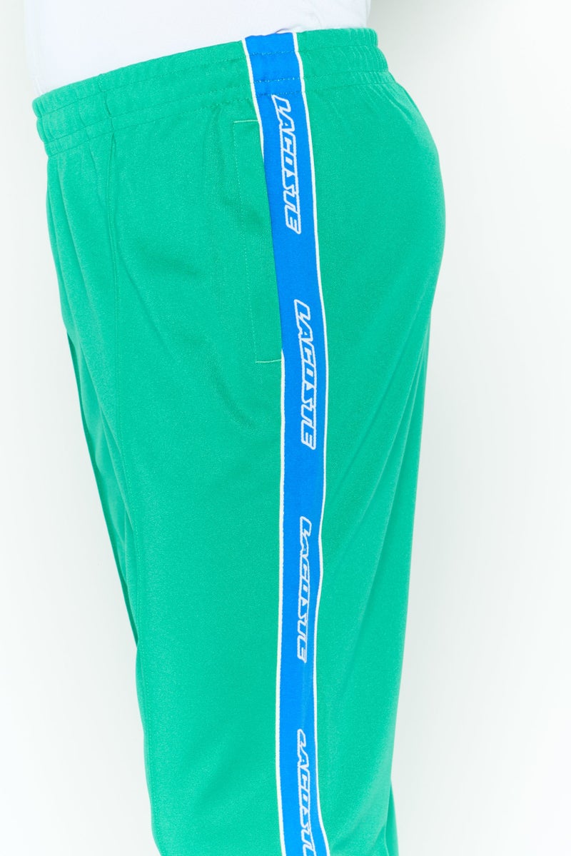 LACOSTE Men Regular Fit Brand Logo Sweatpants, Green - Image 3