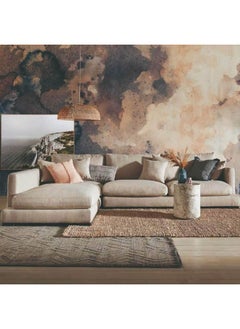 Linen and MDF L-Shape Sofa -  Beige