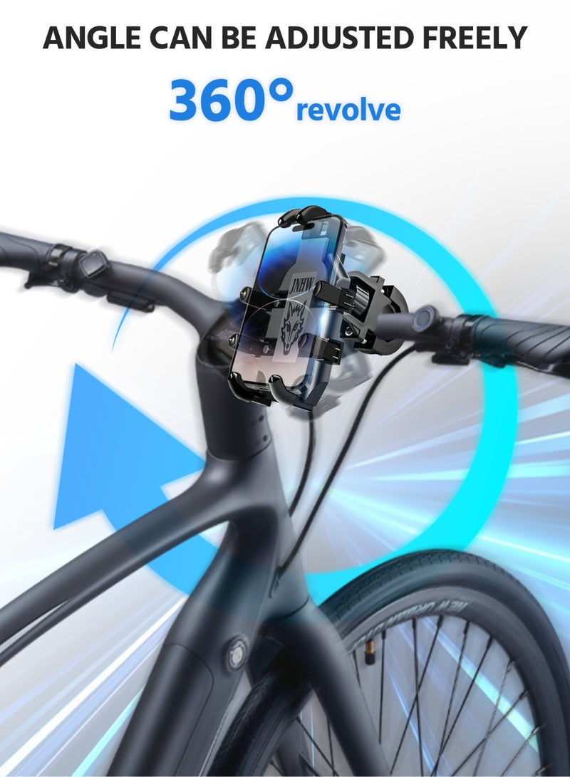 Motorcycle & Bike Phone Holder, Phone Holder with Shock Absorber for Handlebar Up to 33mm, For More 4.7 inch-7.2 inch Phones - Image 4