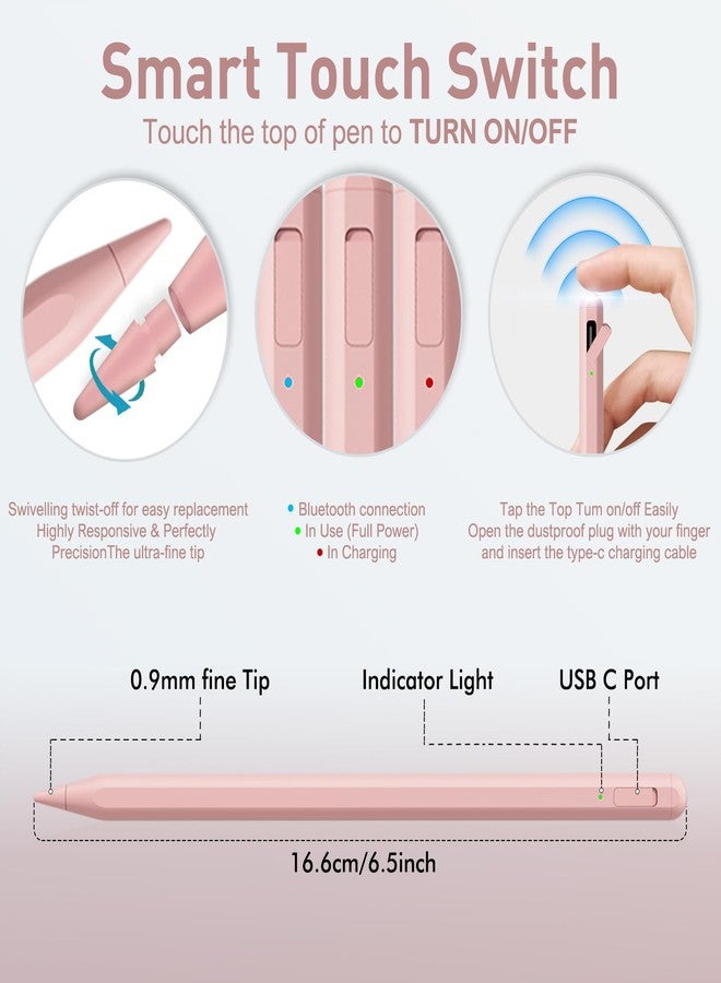 Uogic Stylus Pen for iPad with Palm Rejection, Rechargeable, Active Pen for iPad 6/7/8/9/10, Pro 11"/12.9"/M4, Air M2/3rd/4th/5th, mini 5th/6th - Image 3
