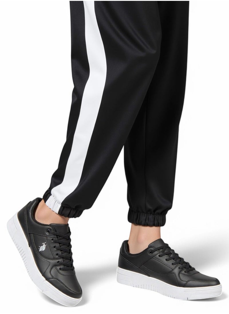 Men's Black Low-Top Sneakers - Sleek Style with Lace-Up Design and Comfort Cushioned Sole for Everyday Wear