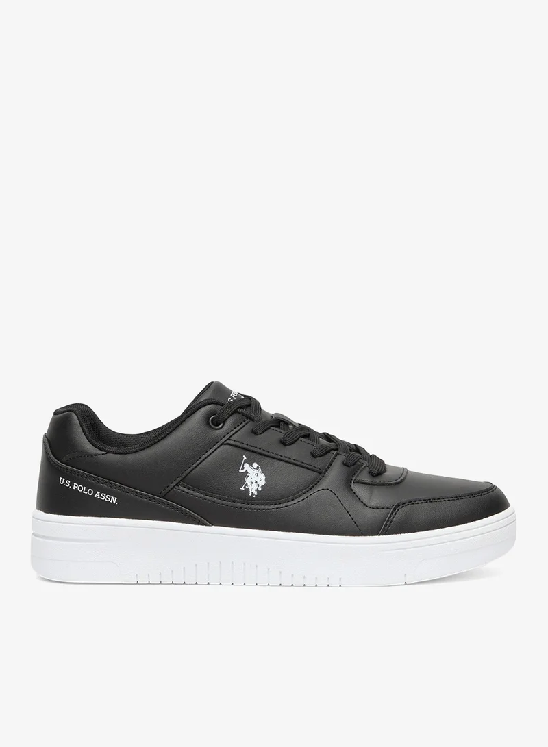 Men's Black Low-Top Sneakers - Sleek Style with Lace-Up Design Shoes and Comfort Cushioned Sole for Everyday Wear