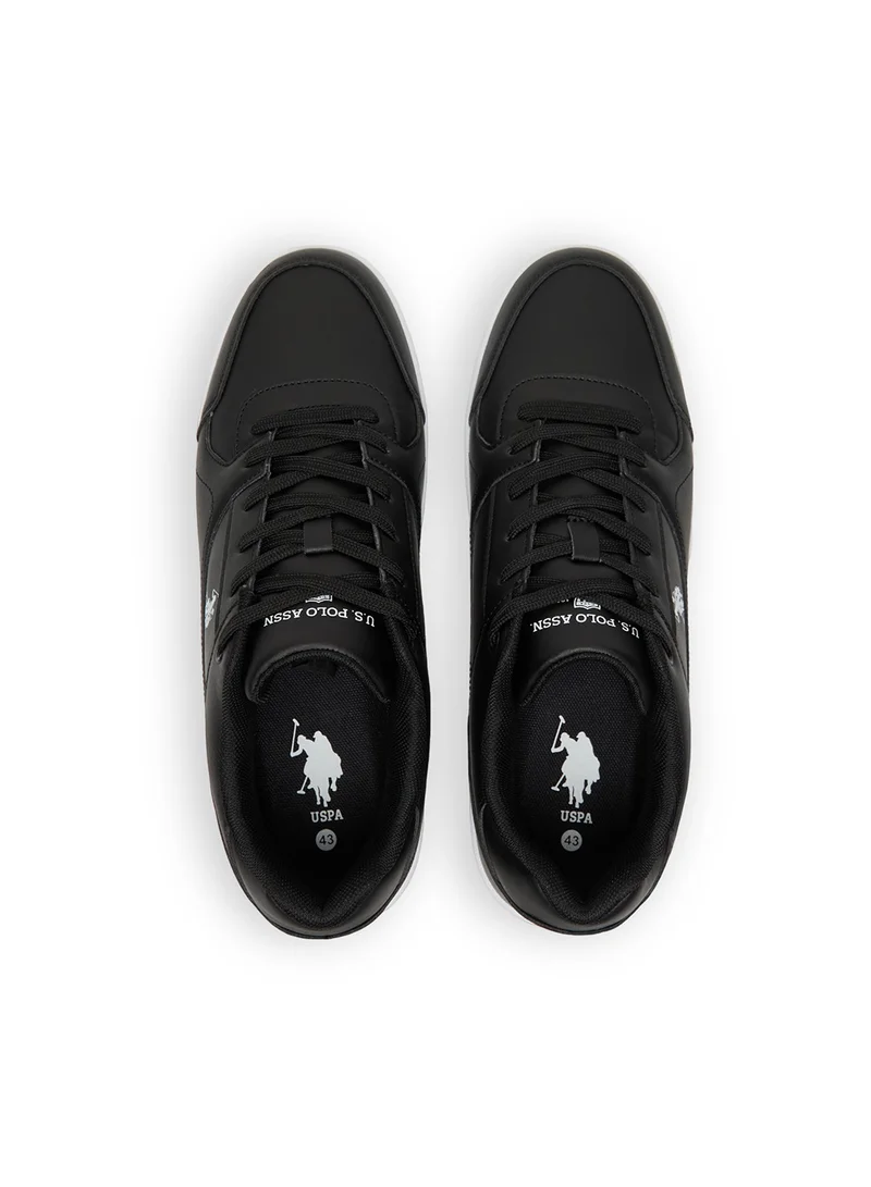 U.S. Polo Assn. Men's Black Low-Top Sneakers - Sleek Style with Lace-Up Design and Comfort Cushioned Sole for Everyday Wear