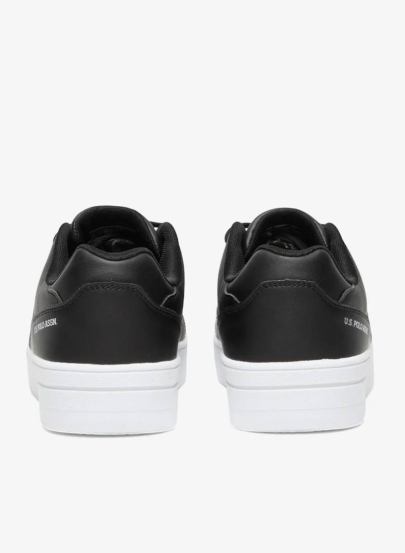 U.S. Polo Assn. Black/White Men's Black Low-Top Sneakers - Sleek Style with Lace-Up Design Shoes and Comfort Cushioned Sole for Everyday Wear for Men | Best Price UAE