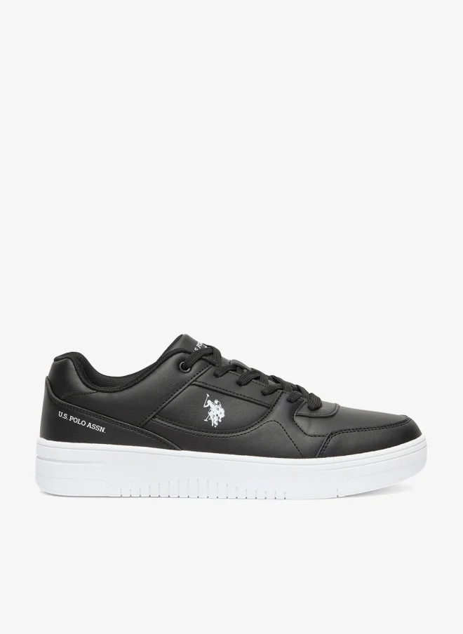 U.S. Polo Assn. Men's Black Low-Top Sneakers - Sleek Style with Lace-Up Design Shoes and Comfort Cushioned Sole for Everyday Wear