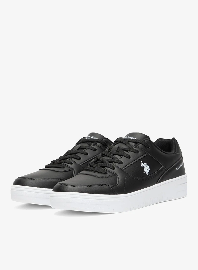 U.S. Polo Assn. Black/White Men's Black Low-Top Sneakers - Sleek Style with Lace-Up Design Shoes and Comfort Cushioned Sole for Everyday Wear for Men | Best Price UAE