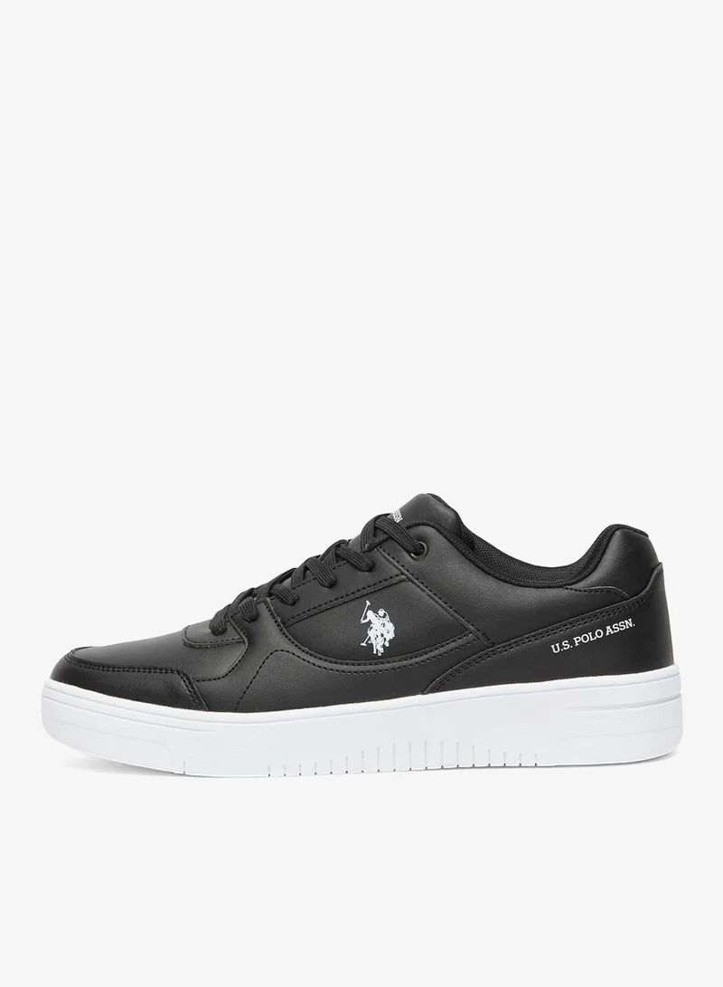 U.S. Polo Assn. Black/White Men's Black Low-Top Sneakers - Sleek Style with Lace-Up Design Shoes and Comfort Cushioned Sole for Everyday Wear for Men | Best Price UAE