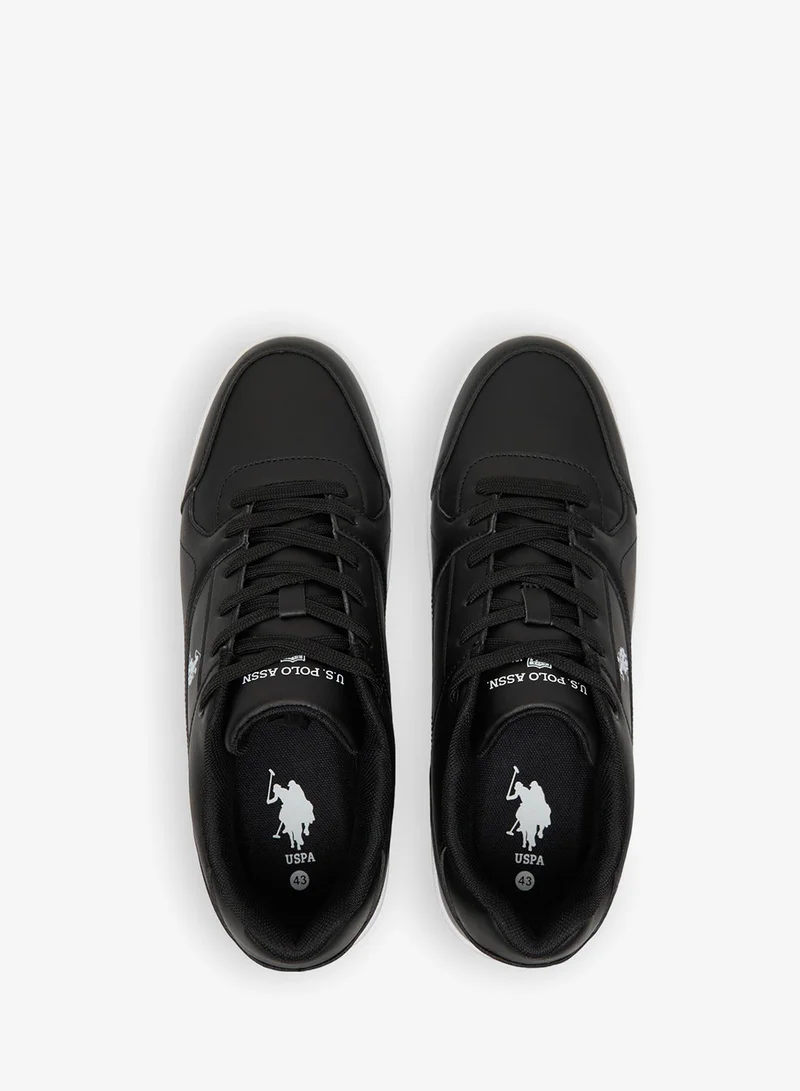 U.S. Polo Assn. Black/White Men's Black Low-Top Sneakers - Sleek Style with Lace-Up Design Shoes and Comfort Cushioned Sole for Everyday Wear for Men | Best Price UAE
