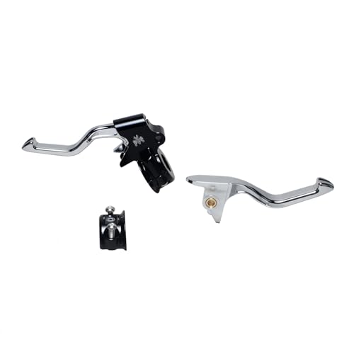 PJMTCUSTOM Chrome Clutch Brake and Shift Lever Hand Controls Easy Pull Handle Compatible with Harley Davidson Softail 20182025 - Image 1