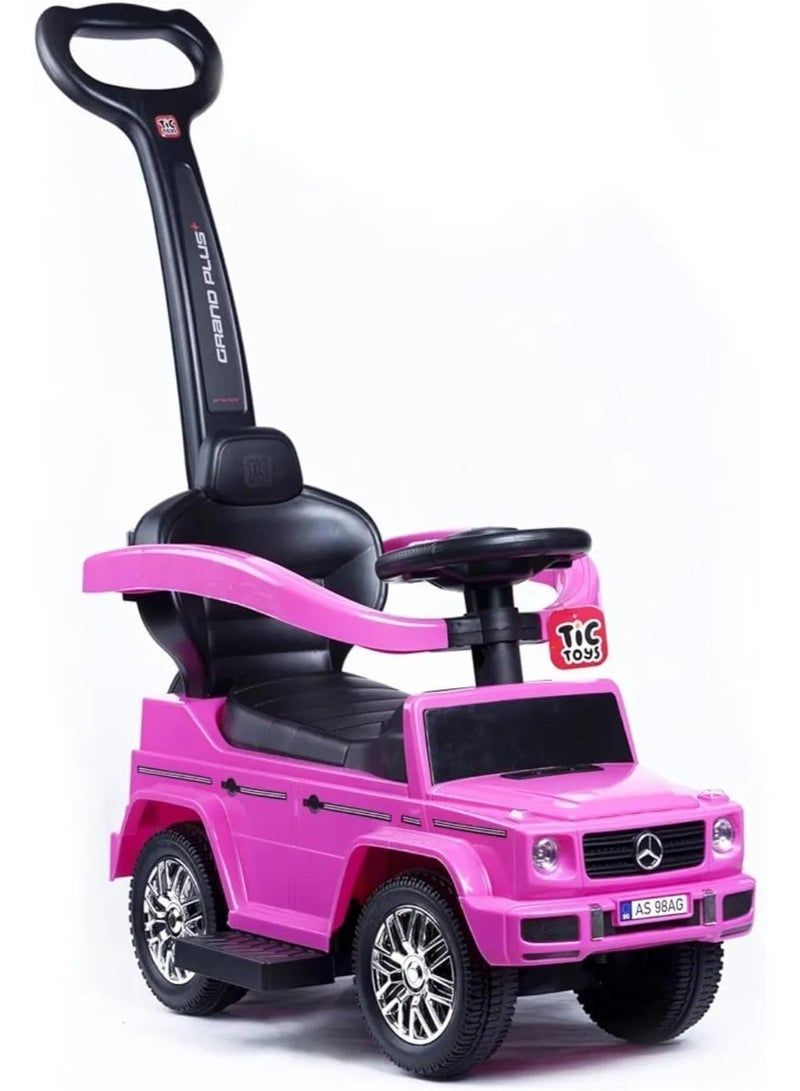 TIC TOYS Grand Plus 3-in-1 Kids Ride-On Push Car - Mercedes G-Wagen Style, Pink - Image 1