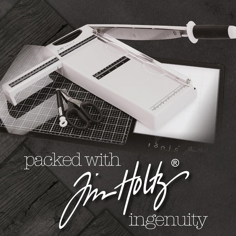 TONIC STUDIOS Tim Holtz Paper Cutter Tool - Maxi Guillotine Paper Trimmer for Scrapbooking, Vinyl, and Craft Paper - 12.25 Inch Cutting Length with Extendable Ruler and Grid Lines - Image 2