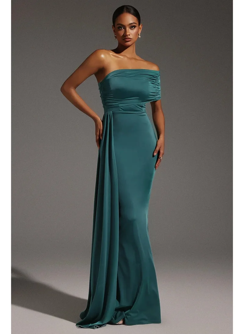 Bella Barnett  Ethel Sleeveless One Shoulder Fold Maxi Dress for Women | Best Price UAE