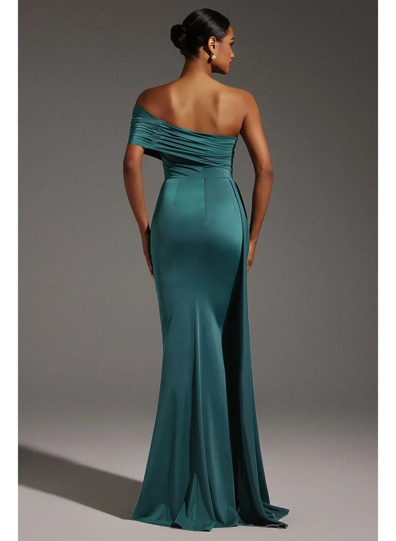 Bella Barnett  Ethel Sleeveless One Shoulder Fold Maxi Dress for Women | Best Price UAE