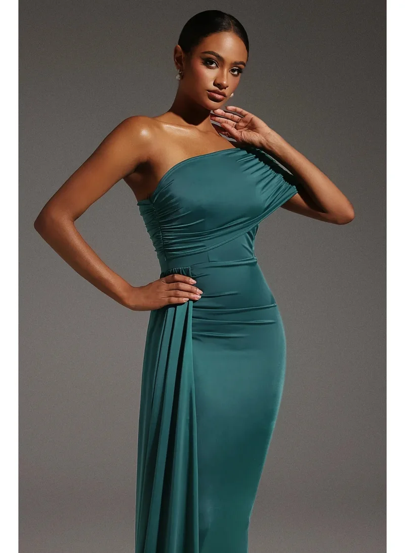 Bella Barnett  Ethel Sleeveless One Shoulder Fold Maxi Dress for Women | Best Price UAE