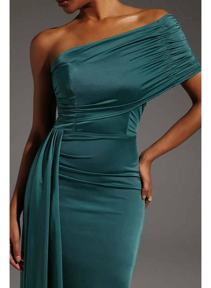 Bella Barnett  Ethel Sleeveless One Shoulder Fold Maxi Dress for Women | Best Price UAE