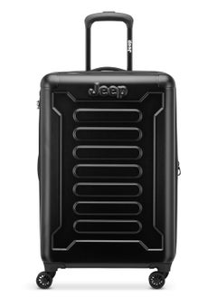 Jeep The Jeep Hardcase Expandable 4-Double wheel luggage trolley check-in suitcase 68cm Black, Medium  - Image 1