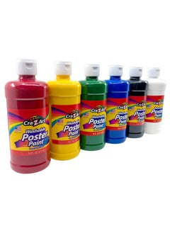 Cra-Z-Art Cra-Z-Art Washable Poster Paint Bulk, Assorted Colors 16oz each bottle, 6 count  - Image 1