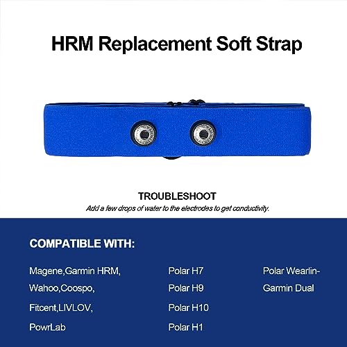 FITCENT Heart Rate Monitor Chest Replacement Strap Compatible with Polar H10 H9 H7, Adjustable Soft HR Belt Work for Polar Heart Rate Sensor (Blue) - Image 2