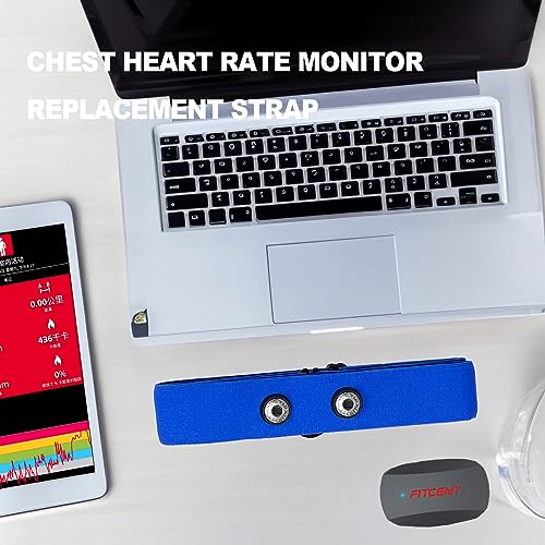 FITCENT Heart Rate Monitor Chest Replacement Strap Compatible with Polar H10 H9 H7, Adjustable Soft HR Belt Work for Polar Heart Rate Sensor (Blue) - Image 4