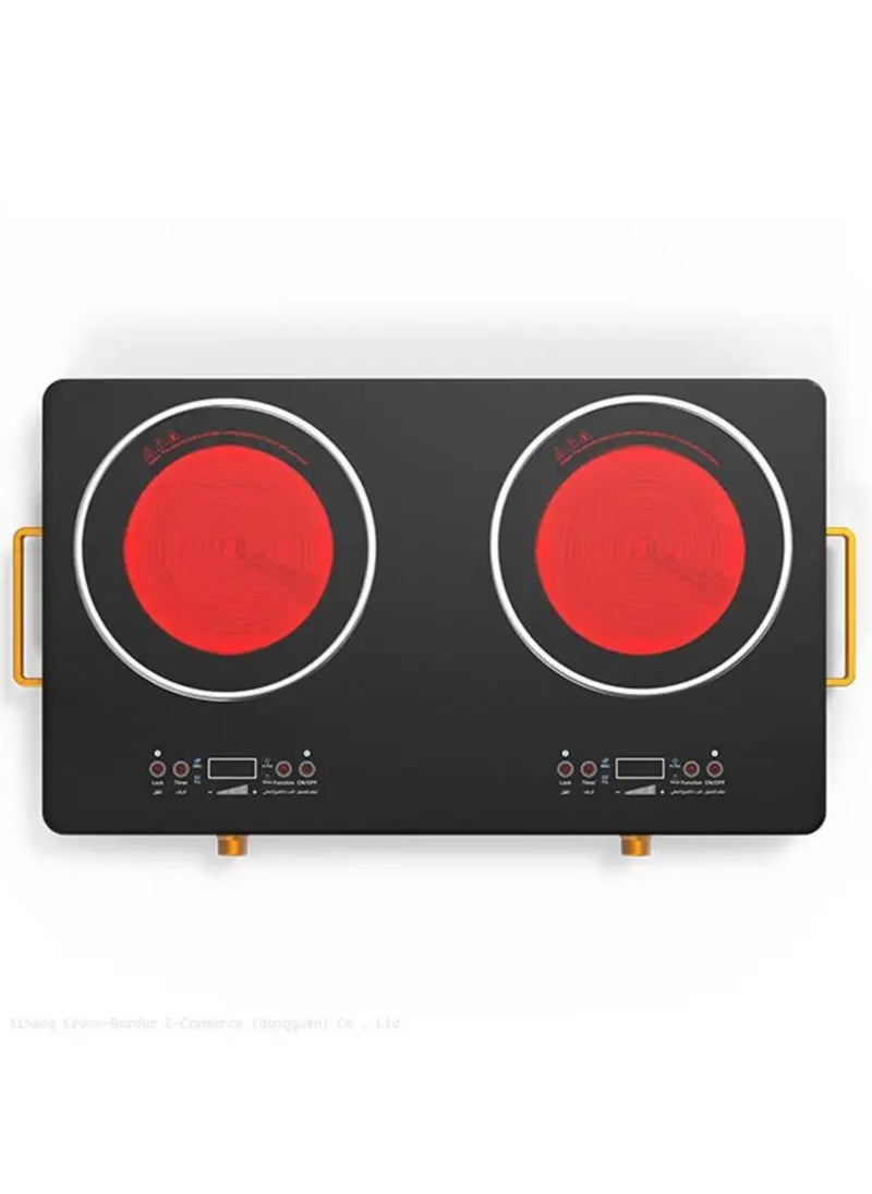 Generic - Portable 2 Burners Dual Induction Electric Cooktop Hot Plate, 3500W Power with 10 Temperature Levels, Safety Lock, Timer, Scratch-Resistant Ceramic Surface, Magnetic Cookware - Image 1