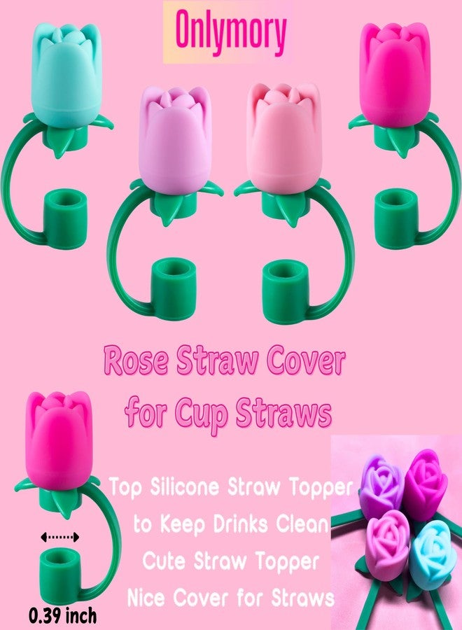 Onlymory Straw Covers for Stanley Cup Accessories 40 30 20 OZ, Flower Straws Toppers, Silicone Straw Cover Caps for Stanley Tumbler Cup, Dust-proof Spill-proof - Image 4