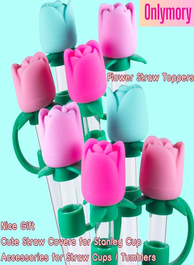 Onlymory Straw Covers for Stanley Cup Accessories 40 30 20 OZ, Flower Straws Toppers, Silicone Straw Cover Caps for Stanley Tumbler Cup, Dust-proof Spill-proof - Image 5