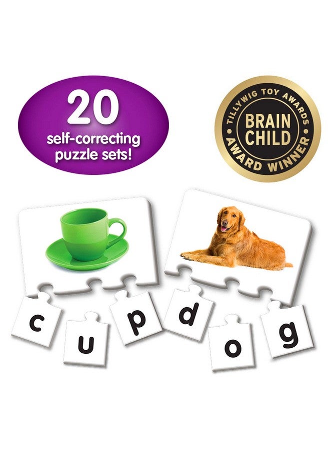 The Learning Journey: Match It! - Letters - 20 Piece Self-Correcting Spelling Puzzles for Three Letter Words with Matching Images - Learning to Read Games for Ages 4 and Up - Award Winning Toys - Image 2