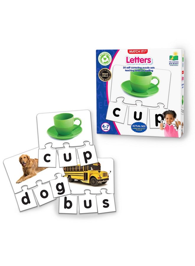 The Learning Journey: Match It! - Letters - 20 Piece Self-Correcting Spelling Puzzles for Three Letter Words with Matching Images - Learning to Read Games for Ages 4 and Up - Award Winning Toys - Image 1