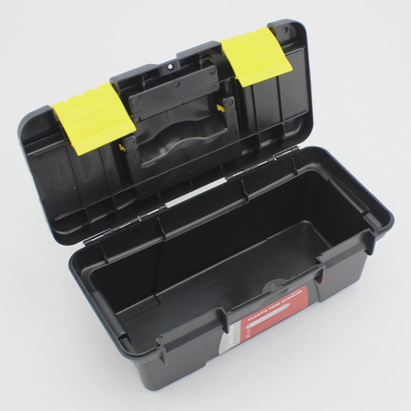 Heyiarbeit 10" Tool Box Plastic Tool Box with Removable Tool Tray Organizer Storage for Tools,Parts,Toys,Art 9.8"x 4.7"x 3.9" Black - Image 5