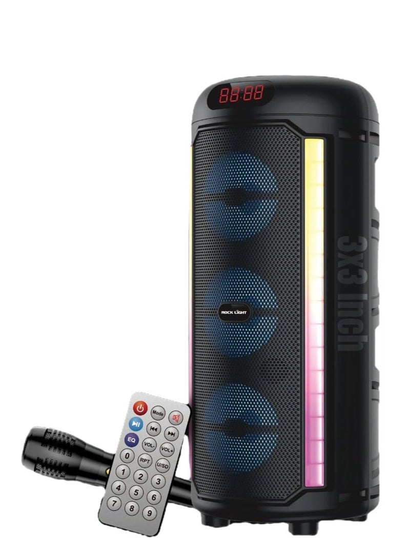 ROCK LIGHT سماعة بلوتوث محمولة S820، 24 واط حفلة ديسكو، أضواء LED، راديو FM، تحكم عن بُعد، مدخل USB/TF Card/AUX - Image 1