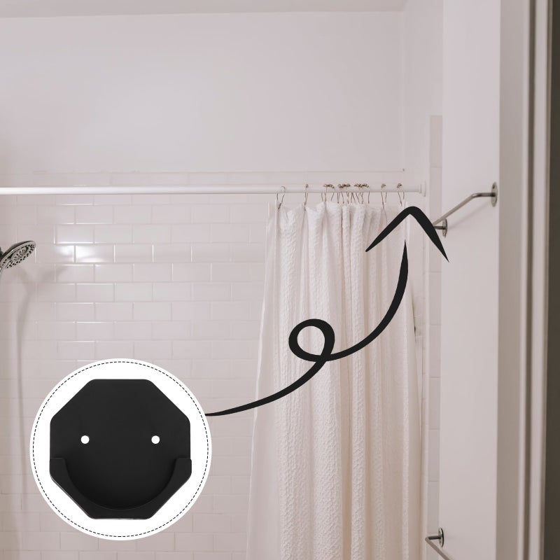 2pcs Adhesive Bathroom Rod Holder Mount Rod Socket for Shower Curtain Rod - Image 2