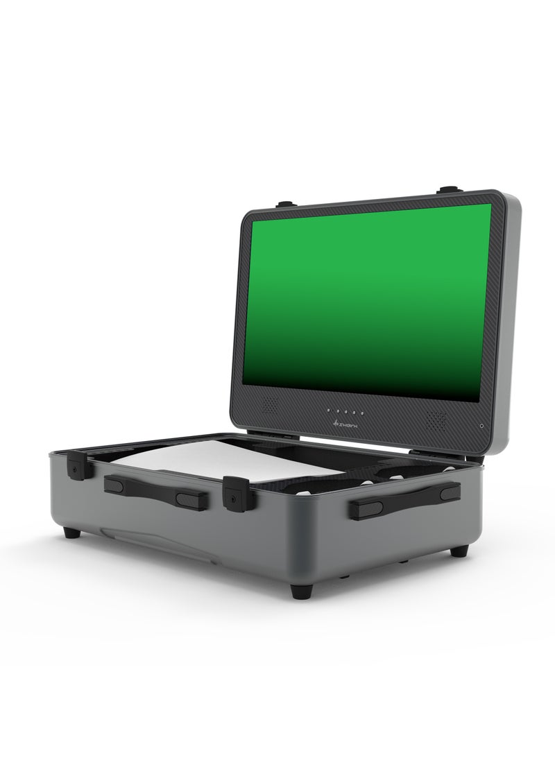 SHARX SHARX QUEST Portable Gaming Suitcase (PQ-24Q165I) – 24” QHD 165Hz , Dual 7W Yamaha Speakers, HDMI 2.1, Type-C Hub, Detachable Trolley, VRR, ALLM, PS5 & Xbox S Compatibility, Aluminum Body with Carbon Fiber Finish  - Image 4