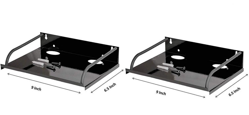 NURAT® Set top Box Rack Shelf Wall Mount Metal Heavy Stand Combo Pack (Set of 2, Black) - Image 5