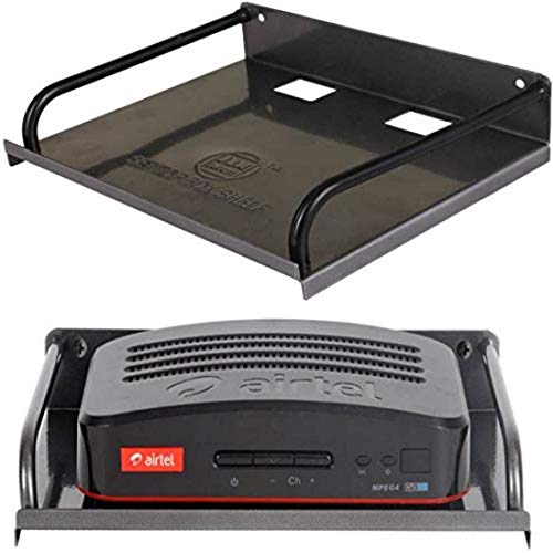 NURAT® Set top Box Rack Shelf Wall Mount Metal Heavy Stand Combo Pack (Set of 2, Black) - Image 3