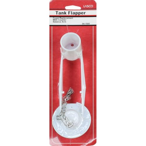 LASCO 04-1541 Coast Style Counter Balance Toilet Flapper with Stainless Steel Chain, White - Image 2