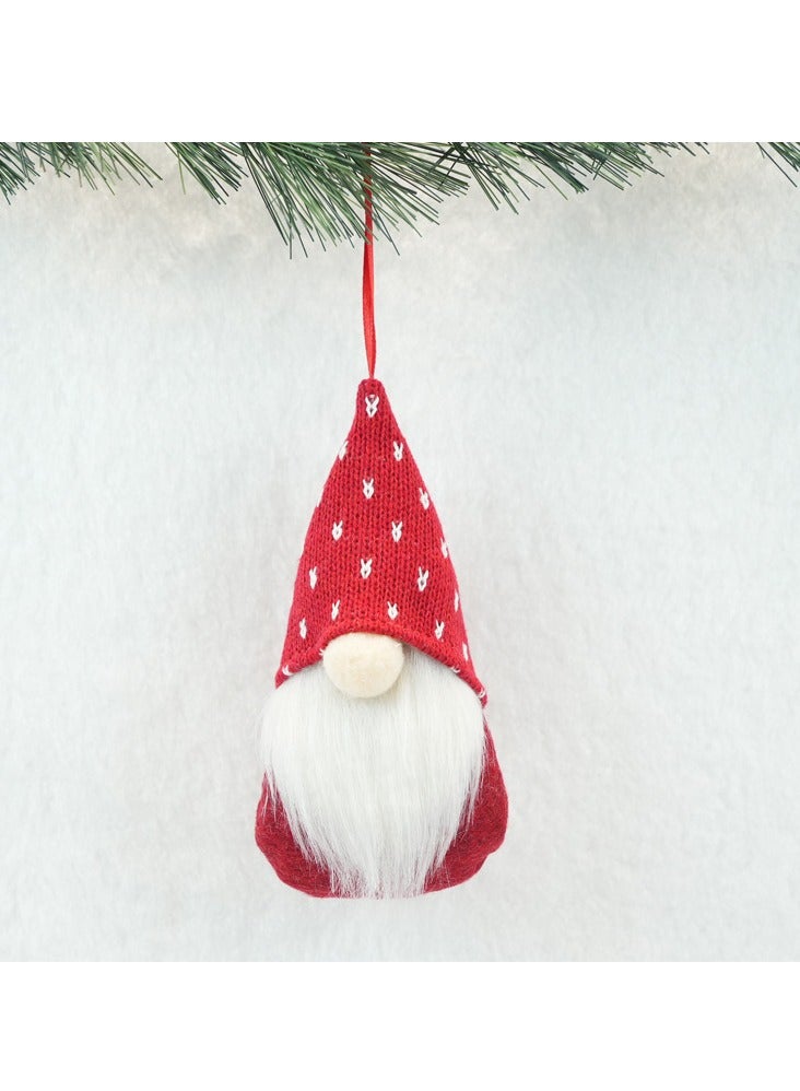 Short legged snowman doll ornaments gift hanging red and white spots