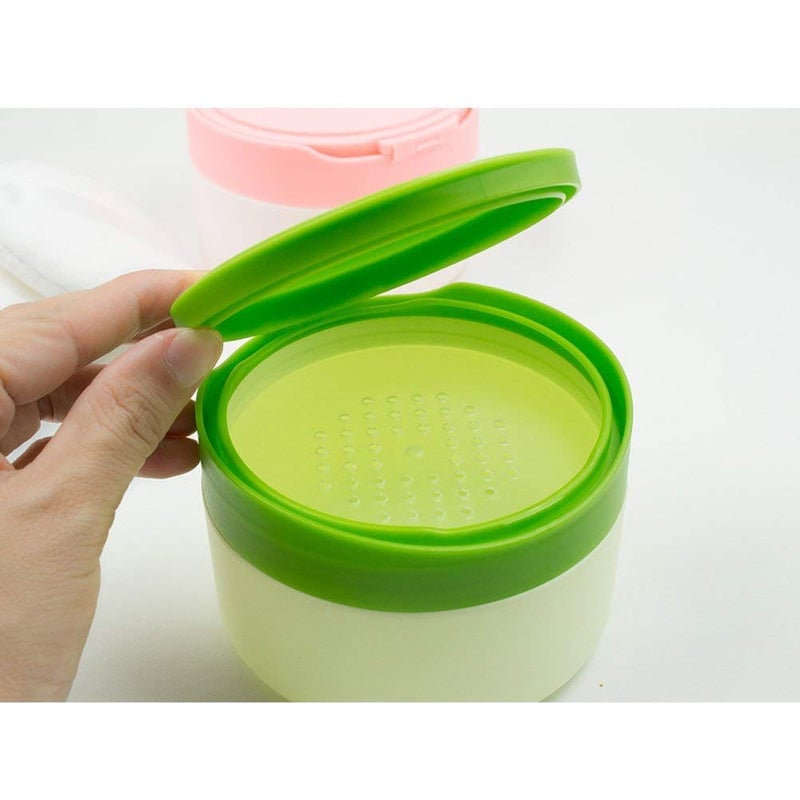 SYBL 1Pcs Baby After-Bath Puff Box Body Talcum Powder Box Case Container Dispenser with Sifter and Powder Puff for Travel and Home Use(Green) - Image 3